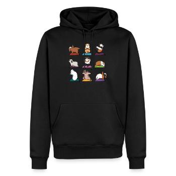 Yoga méditation cochon d'Inde Yogi Namaste cadeau - Sweat à capuche Premium bio Homme - noir - Devant - Nico (187cm)