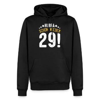 30 Jahre Alt 30. Geburtstag Hurra Schon wieder 29 - Männer Premium Bio Hoodie - Schwarz - Vorne - Nico (187cm)