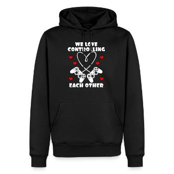We Love Controlling Each Other - Männer Premium Bio Hoodie - Schwarz - Vorne - Nico (187cm)