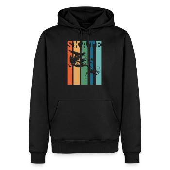 Skateboard Vintage Retro Design - Sweat à capuche Premium bio Homme - noir - Devant - Nico (187cm)