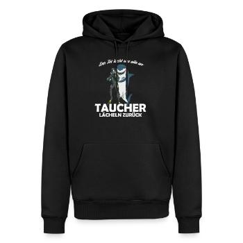 Taucher lächeln zurück - Männer Premium Bio Hoodie - Schwarz - Vorne - Nico (187cm)