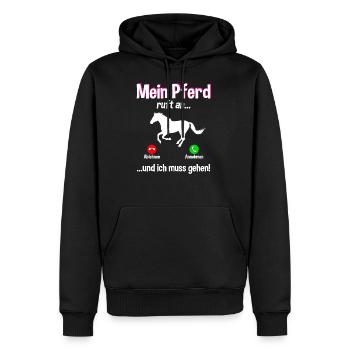 Lustiges Pferde Pferd Reiten Reiterin Geschenk - Männer Premium Bio Hoodie - Schwarz - Vorne - Nico (187cm)