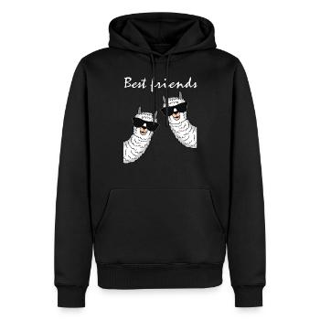 Beste Freunde Geschenk Damen Herren Kinder - Männer Premium Bio Hoodie - Schwarz - Vorne - Nico (187cm)