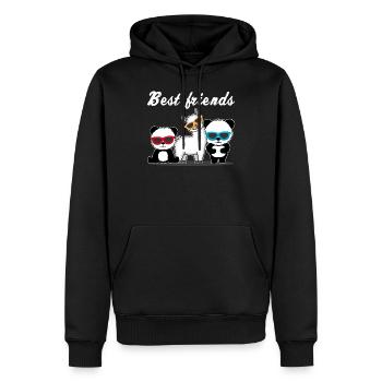 Beste Freunde Geschenk Damen Herren Kinder - Männer Premium Bio Hoodie - Schwarz - Vorne - Nico (187cm)