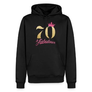 Couronne de paillettes 70e anniversaire paillettes 1950 - Sweat à capuche Premium bio Homme - noir - Devant - Nico (187cm)