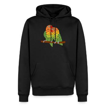 Ein paar Lovebirds - Männer Premium Bio Hoodie - Schwarz - Vorne - Nico (187cm)