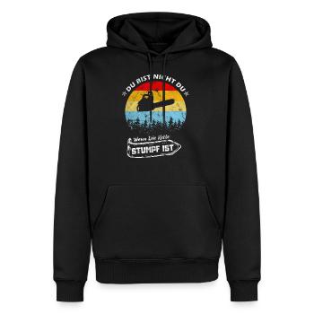 Holzfäller Kettensäge Vintage - Männer Premium Bio Hoodie - Schwarz - Vorne - Nico (187cm)