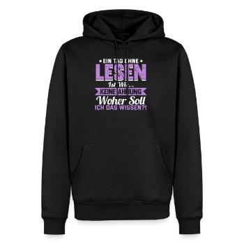 Lesen Buch Bücher Lustig Spruch Geschenk - Männer Premium Bio Hoodie - Schwarz - Vorne - Nico (187cm)