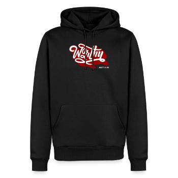 Christliches Geschenk - Männer Premium Bio Hoodie - Schwarz - Vorne - Nico (187cm)