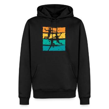 Handball Handballer Geschenkidee - Männer Premium Bio Hoodie - Schwarz - Vorne - Nico (187cm)