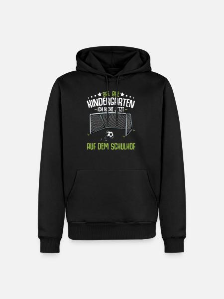 Bye Kindergarten Einschulung Schulanfang Fussball - Männer Premium Bio Hoodie - Schwarz