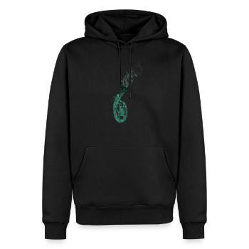 tenorhorn - Männer Premium Bio Hoodie - Schwarz - Vorne - Nico (187cm)