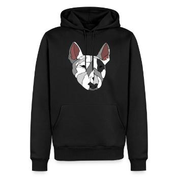 Bull Terrier - Sweat à capuche Premium bio Homme - noir - Devant - Nico (187cm)