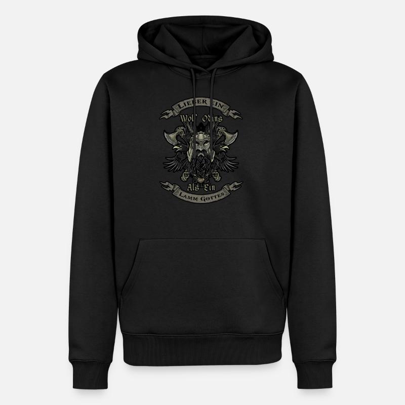 odins loup viking celtique walhalla - Sweat à capuche Premium bio Homme - noir