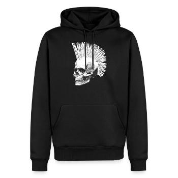 Punk crâne crâne cadeau punk rock - Sweat à capuche Premium bio Homme - noir - Devant - Nico (187cm)