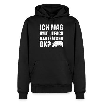 Nashörner Spruch Lustig Nashorn Geschenk - Männer Premium Bio Hoodie - Schwarz - Vorne - Nico (187cm)