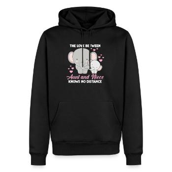 Tante nièce famille éléphant coeur zoo animal - Sweat à capuche Premium bio Homme - noir - Devant - Nico (187cm)