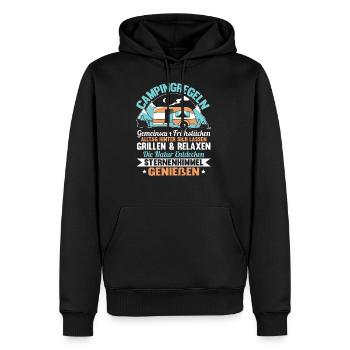 Lustig Wohnwagen Camper Regeln Spruch Geschenk - Männer Premium Bio Hoodie - Schwarz - Vorne - Nico (187cm)