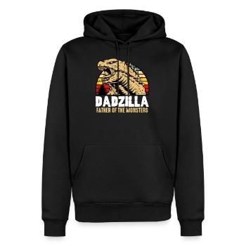 Dadzilla Vater Papa Vatertag Geschenk Monster Sohn - Männer Premium Bio Hoodie - Schwarz - Vorne - Nico (187cm)