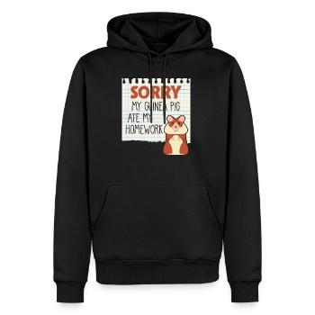 Guinea pigs homework Lazy students - Men’s Premium Organic Hoodie - black - Front - Nico (187cm)