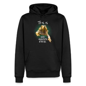 Ceci est mon visage heureux Funny Bearded Dragon Reptilli - Sweat à capuche Premium bio Homme - noir - Devant - Nico (187cm)