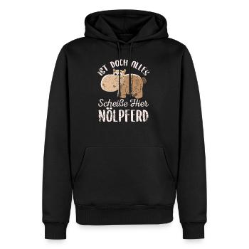 Nölpferd Nilpferd Wortspiel Witz Geek Geschenk - Männer Premium Bio Hoodie - Schwarz - Vorne - Nico (187cm)
