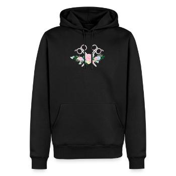 Chemise de coiffeur drôle - Sweat à capuche Premium bio Homme - noir - Devant - Nico (187cm)