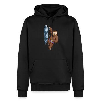 La paresse en tant qu'alpiniste - Sweat à capuche Premium bio Homme - noir - Devant - Nico (187cm)