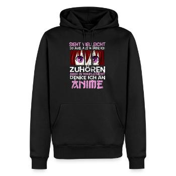 Anime Lustig Manga Geek Kawaii Süß Otaku Geschenk - Männer Premium Bio Hoodie - Schwarz - Vorne - Nico (187cm)