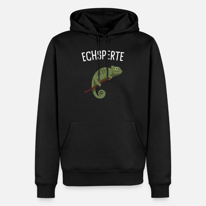 Echsperte Eidechse Reptil Geschenk - Männer Premium Bio Hoodie - Schwarz