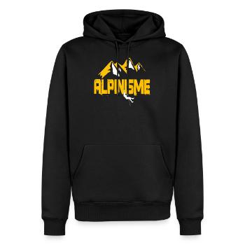ALPINISME - Sweat à capuche Premium bio Homme - noir - Devant - Nico (187cm)