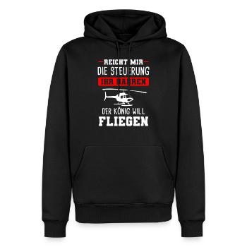 Hubschrauber Helikopter Heli Geschenk - Männer Premium Bio Hoodie - Schwarz - Vorne - Nico (187cm)