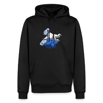 Koala beim BJJ rollen - Männer Premium Bio Hoodie - Schwarz - Vorne - Nico (187cm)