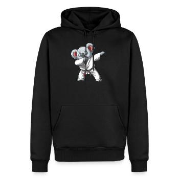 Dabbing Koalabär im Gi - Lustiger Koala - Männer Premium Bio Hoodie - Schwarz - Vorne - Nico (187cm)
