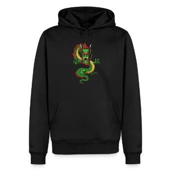 Asiatischer Drachen - Böser Chinadrache - Männer Premium Bio Hoodie - Schwarz - Vorne - Nico (187cm)