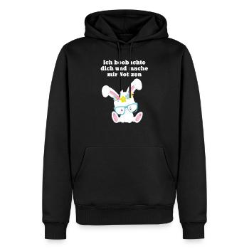 Hase Kaninchen Spruch Lustig Geschenk - Männer Premium Bio Hoodie - Schwarz - Vorne - Nico (187cm)