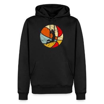 Vintage Retro Basketball - Männer Premium Bio Hoodie - Schwarz - Vorne - Nico (187cm)
