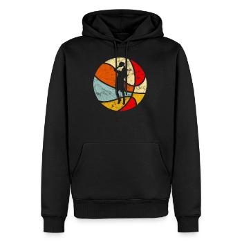 Vintage Retro Basketball - Männer Premium Bio Hoodie - Schwarz - Vorne - Nico (187cm)