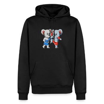 Muay Thai Koala - conception drôle de kickboxing - Sweat à capuche Premium bio Homme - noir - Devant - Nico (187cm)