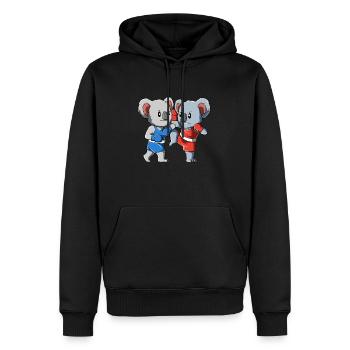 Kickboxing drôle et koala muay thai - Sweat à capuche Premium bio Homme - noir - Devant - Nico (187cm)