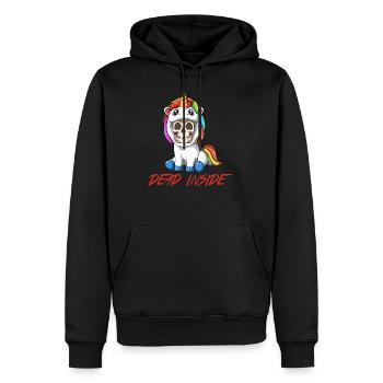 Squelette sarcastique en costume de licorne - parodie - Sweat à capuche Premium bio Homme - noir - Devant - Nico (187cm)