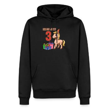 Süße Kinder & Pferde 3. Geburtstagsfeier - Männer Premium Bio Hoodie - Schwarz - Vorne - Nico (187cm)