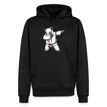 Dabbing Panda - BJJ und Jiu Jitsu Panda - Männer Premium Bio Hoodie - Schwarz - Vorne - Nico (187cm)