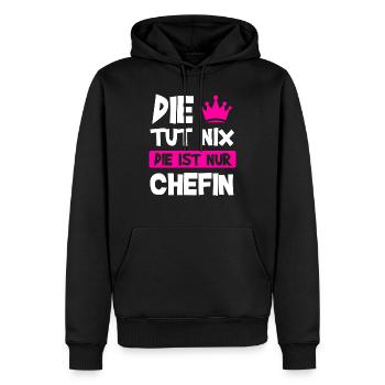 Chefin Chef Vorgesetzte Geschenk - Männer Premium Bio Hoodie - Schwarz - Vorne - Nico (187cm)