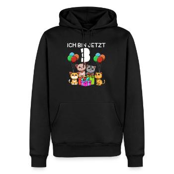 Fête des chats drôles - 3e anniversaire de l'enfant - Sweat à capuche Premium bio Homme - noir - Devant - Nico (187cm)