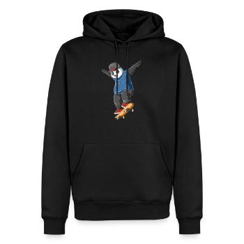 Panda sur planche à roulettes - Panda Skater - Sweat à capuche Premium bio Homme - noir - Devant - Nico (187cm)