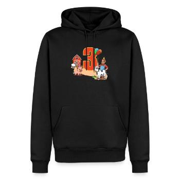 Ferme et animaux - 3 ans pour les enfants - Sweat à capuche Premium bio Homme - noir - Devant - Nico (187cm)