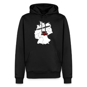 Thüringer Thüringen Bratwurst Geschenk - Männer Premium Bio Hoodie - Schwarz - Vorne - Nico (187cm)