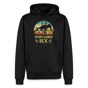Mama Saurus Rex Dino Muttertag Geschenk Oma T-rex - Männer Premium Bio Hoodie - Schwarz - Vorne - Nico (187cm)