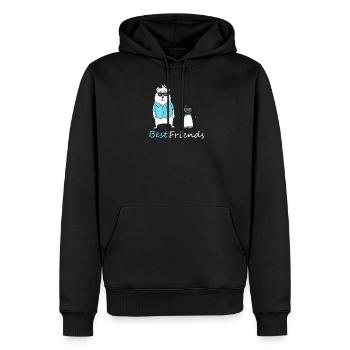 Meilleur ami ours polaire Pingouin - Sweat à capuche Premium bio Homme - noir - Devant - Nico (187cm)